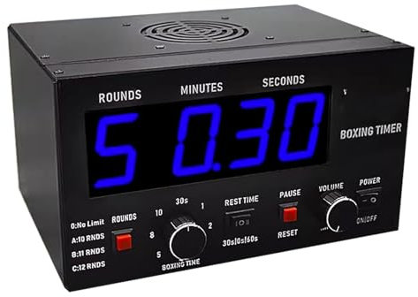Temporizador de intervalos de Boxeo Profesional,temporizador digital LED para gimnasio,con tiempo de entrenamiento seleccionable y repeticiones de ciclo,para muay thai, MMA y kickboxing,Blue