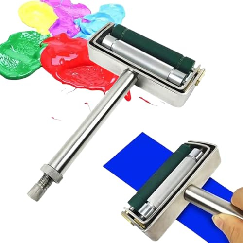 Manual Color Wheel Ink Printing Film Applicator, Hand Ink Proofer, 2.8in Print Width, 11 Specifications Available, Chrome Anilox and Rubber Roller, for Ink Production, Carton Printing, Flexo Printing