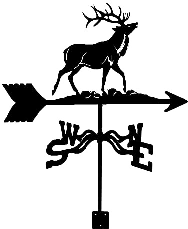 Banderuola segnavento in acciaio inossidabile per giardino, banderuola retrò, indicatore creativo della direzione del vento, picchetto da giardino per cortile, strumento di misurazione per fattoria