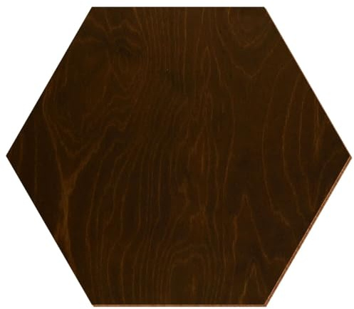 Madera hexagonal de roble oscuro lacada por ambos lados, 3-50 cm, contrachapado de abedul de 3 mm, disponible individualmente o en conjunto, tamaño: 43 cm, paquete con: 25 unidades
