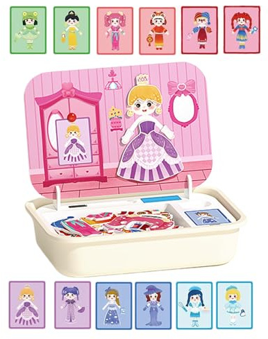 Magnetische Puzzle Gesicht, Pädagogisches Gesicht Puzzle Für Kinder Magneten, Anziehpuppen Magnetisch Prinzessin, Pädagogisches Feinmotorik Aktivitätsspiel, Reisespiel Ab 3 Jahre Für Unterwegs