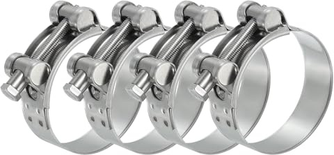 PATIKIL 60-63mm T-Bolt Hose Clamp, 4 Pack Intercooler Pipe Tube Clamps 304 Stainless Steel Radiator Hose Clamp for 2.36-2.48 Pipe