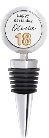 Personalised Metal 18th Birthday Bottle Stopper, Custom Name Wine Stopper | Handmade in the UK | Gift for Friend, Colleague | Birthday