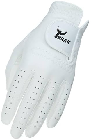 Ushopwedrop Golfhandschuhe für Herren, linke Hand, 100 % Cabretta-Leder, professioneller weißer Leder-Golfhandschuh für Rechtshänder, langlebige Übungs- und Trainingspassform