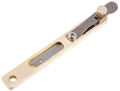 ANKROYU Taglierina di posizionamento in pelle in ottone di alta qualità, larghezza regolabile, coltello per strisce di linea per cinture artigianali in pelle e progetti fai-da-te