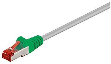 Goobay 68463 CAT 6 Crossover-Cavo Patch, Rete S/FTP (PiMF), Grigio/Verde, 5m Length