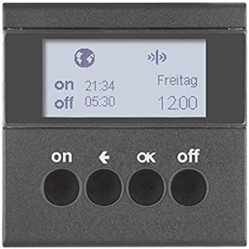Interruptor temporizador para control de la iluminación, plataforma berker.Net, aplicación KNX radio, compatible coviva, para series berker S.1/ B.3/ B.7 de hager, antracita
