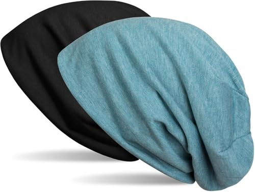 styleBREAKER Beanie Wende Mütze Jersey Stoff bis 58cm | Wendemütze. 2-farbig. elastisch. Bundweite 27cm. Höhe 28cm. weiche Haptik. Einheitsgröße. pflegeleicht.