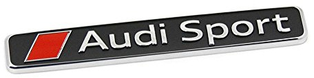 Audi 4S0853737D2ZZ Sport Schriftzug Exterieur Emblem Logo Zeichen, chrom/rot/schwarz