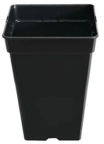 PACK DE 10 MACETAS CUADRADAS DE PLÁSTICO NEGRA DE 5,5 L - 18x18x25,5 CM