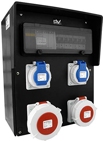 Feuchtraumverteiler IP67 Baustromverteiler Gummiverteiler HD-S 32A 16A 2x230V Mennekes Dosen Stromverteiler Wandverteiler Doktorvolt® 9542
