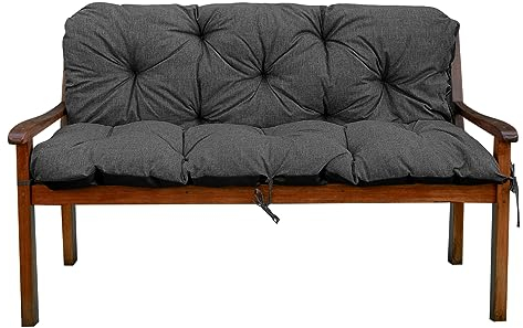 Gartenbankauflage Bankauflage Bankkissen Sitzkissen Polsterauflage V2 (150x60x50, Anthrazit)