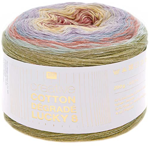 Rico Design Creative Cotton Dégradé Lucky 8 200 g, 800 m Red/Lilac