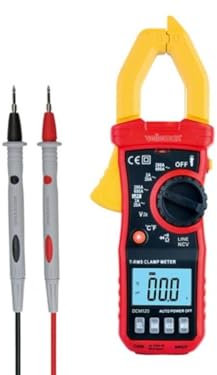 Velleman Pince ampèremétrique numérique, pour la mesure de courant CA jusqu'à 600 A, tension CA/CC jusqu'à 600 V, avec rétroéclairage et fonction torche
