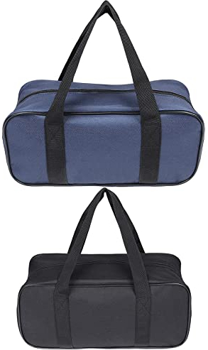 Small Tool Bag, 2 Pcs Tool Pouch Bag, Wide Open Mouth Small Tool Box Organisers, Water-resistant Muti-Purpose Tote Tool Bags, Heavy Duty Toolbag for Tools Storage, Tool Gifts for Men (Blue + Black)