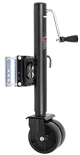 NBJINGYI 2000 lbs Dual Wheel Trailer Jack, Heavy-Duty Swivel Tongue Jack with 6 Double Caster Wheels, 12 Lift Range for Boat, Utility & RV Trailers, Rust-Resistant