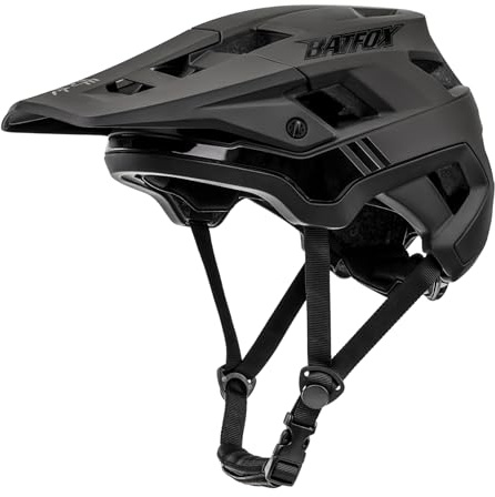 BATFOX Bike Helmet,Mountain Bike Helmet Helmets for Men Women Adults Youth (Black, L(58-61CM))