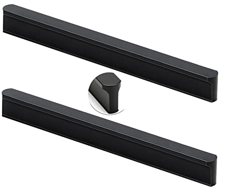 2 Stück Schrankgriffe Möbelgriff Rund T-förmig Profilgriff Aluminiumlegierung SchubladenKnöpfe Türgriff Zugknöpfe für Schlafzimmer Küche Kleiderschrank (Lochabstand 128mm,Schwarz)