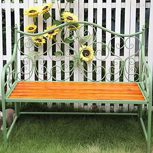 REALN Gartenbank | Blumenbank aus Metall | Pflanzenständer | Gartendeko für den Außenbereich, Garten, Veranda, Terrasse – dekorative Parkbank