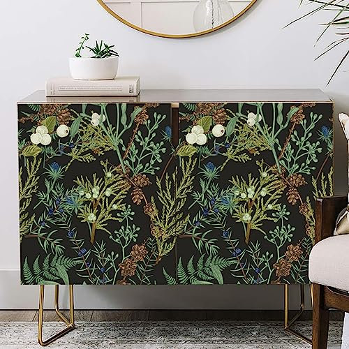 Papel Pintado Autoadhesivo Hojas Verde Oliva Papel Pintado Pared Pelar y Pegar Vinilo Pared Removible Papel Adhesivo Pared para Dormitorio Cocina Baño Oficina Decorativo 1P (40x100cm)