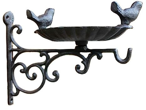 SLAVIK Vintage Paar Vögel rund um die Wand montiert Gusseisen Vogelfutterstation Metallplatte Retro schwere Metall Wand Vogel Fledermaus dekorative Platte