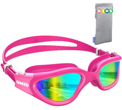 OMID Kids Swim Goggles, P2mini Polarized Swimming Goggles Comfortable for Age 6-14