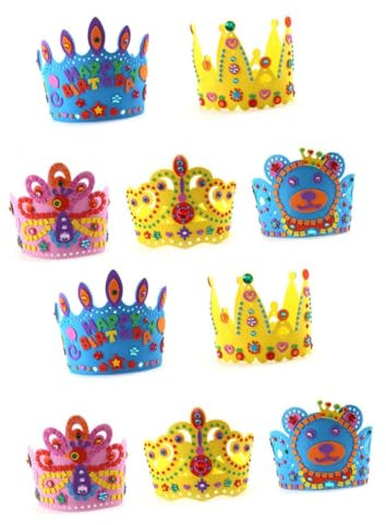 Toyvian 2 Sets Geburtstagskronenhüte Für Jungen Und Mädchen Partyhüte Kuchen-geburtstagspartyhüte Hutspielzeug Aus Eva 5 Stück X 2