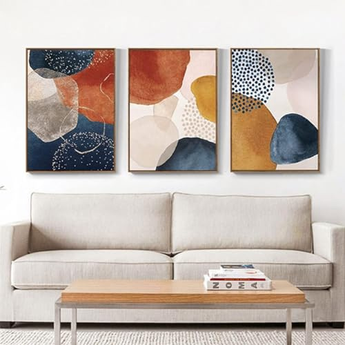 MKHFUW Set di 3 Arte da Parete con Foglie Botaniche Astratte, Poster Boho Disegno al Tratto di Donna, Senza Cornice (Design-03, 3Pcs-40x60cm)