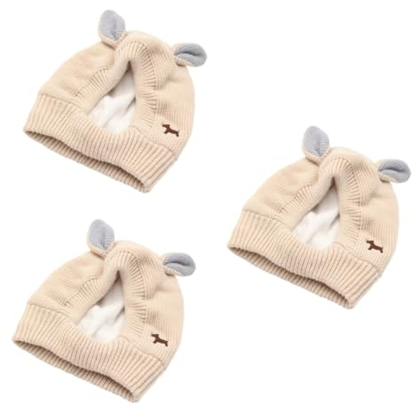 Beavorty 3 Stück Entzückende Mützenohren Für Hunde Und Welpen Gestrickter Haustier-Kopfschmuck Für Den Täglichen Gebrauch Weiches Material