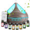 Aroma Diffuser Diffusoren 500 ml mit 8 ätherischen Ölen, Aromatherapie-Diffusoren, Luftbefeuchter mit Fernbedienung, 4 Timer für Schlafzimmer,Grau