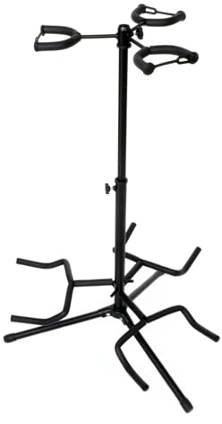 Buhelyc Universal-Stativ Gitarrenständer, Tragbarer Gitarrenständer, für 3-Gitarren, Höhe Verstellbar, für Speichergitarre, Bühnenperformance, Geschenk, Schwarz