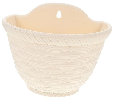 CIMAXIC Wand Pflanzer Stil Von Geflochtenem Rattan Hängender Blumenkorb Mit Aufhängelöchern Dekorativer Wandpflanzenhalter Für Wohnzimmer Balkon Und Garten