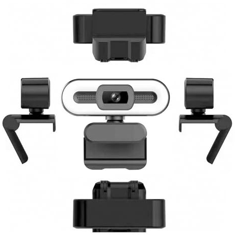 CCYLEZ Webcam 4K avec Microphone intégré, Caméra PC USB avec Lumière de Remplissage Super Lumineuse, beauté Automatique, Caméra Web Autofocus pour Ordinateur Portable