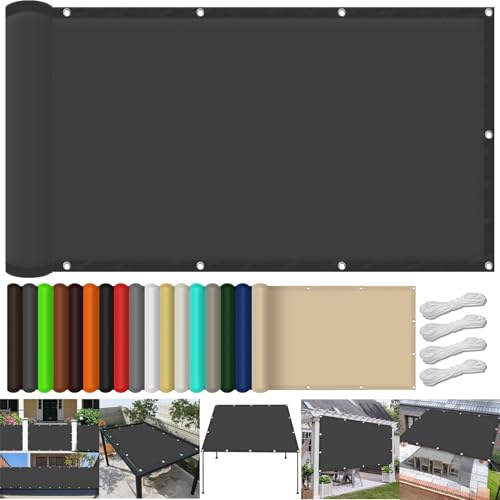Sonnensegel für Gartenpavillon Sunset Deluxe 400 x 620 cm,(Nach Mass) Markisenstoff 98% Uv Schutz Wasserabweisend, Sonnensegel, Sonnenschutz Baldachin, Markise,Für Balkon Garten, Dunkelgrau