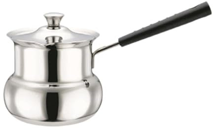 Colcolo Caffettiera Turca in Acciaio Inossidabile per Piani Cottura a induzione Caffettiera Universale scalda Burro per Cucina, Campeggio, Forma a Tamburo da 180ml