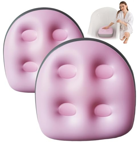 Hot Tub Seats, 2Pcs Inflatable Booster Seat 18.5x14.6x5.9'' Spa & Back Support Inflatable Hot Tub Seat with Suction Cup Hot Tub Seat PVC Hot Tub Booster Seat for Adults, Style 3