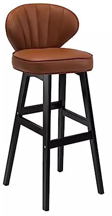 GTOULHH Bar Stühle Bar Stools Leder-Barhocker, Moderne Barhocker Mit Rückenlehne, Hoher Hocker Mit Gepolstertem Sitz Und Fußstütze Mit Holzbeinen Barhocker Outdoor(D)