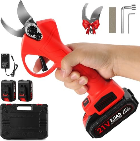 Electric Pruning Shears Professional Cordless Electric Pruning Battery Powered, Tree Branch Pruner with 2 PCS Rechargeable 2 Ah Lithium Battery - 30mm (1.2inch) Cutting Diameter