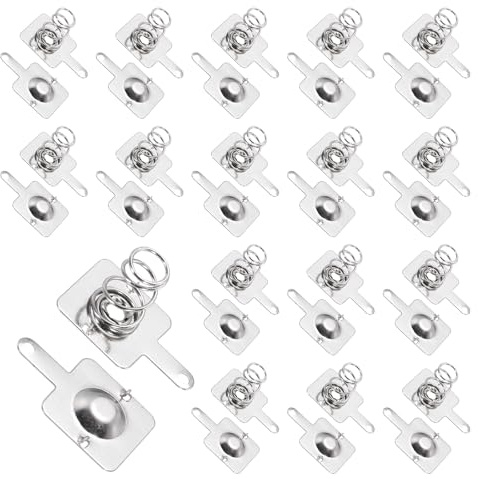QUARKZMAN 15 Ensemble de Ressorts de Batterie en Métal 12mm x 12mm | Plaque de Conversion Unipolaire Positive Négative Nickelée, avec Plaque de Contact, pour Support de Batterie