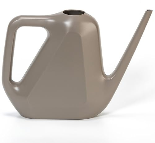 Plastia Regadera Pequeña para Plantas de Interior 1,6 L – Regadera Plantas con Pico Largo para Riego Fácil – Regaderas Jardín de Plástico Reciclado, Topo | Regadera para flores de plástico reciclado, regadera con boquilla larga para fácil riego