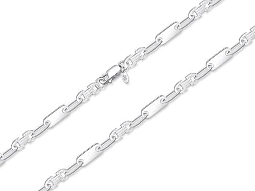 Silberketten Store DEIN SCHMUCK ONLINE SHOP Plattenkette Steigbügelkette mit einer Breite von 6mm |echt 925 Silber | hochglanzpoliert mit stabilem Karabinerverschluß