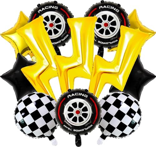Rennwagen Folienballons, 12pcs Rennwagen Luftballon Set, Cars Geburtstagsdeko, Rennwagen Ballon, Cars Deko Folienballon, Rennauto Luftballons, Auto Thema Party Dekorationen