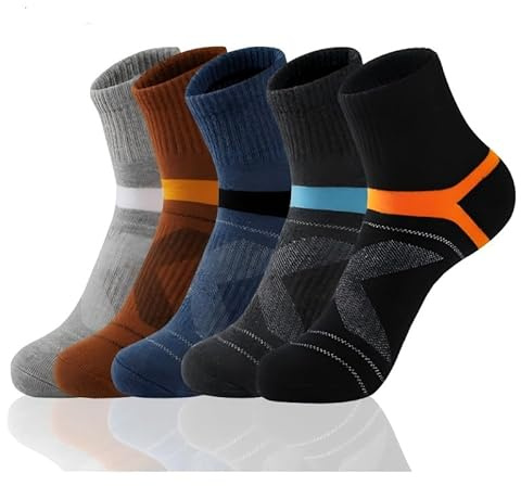 5 pares de calcetines de senderismo deportivos para correr ligeros de algodón, antiampollas y transpirables, para hombre y mujer, 38-45, a, 38-45