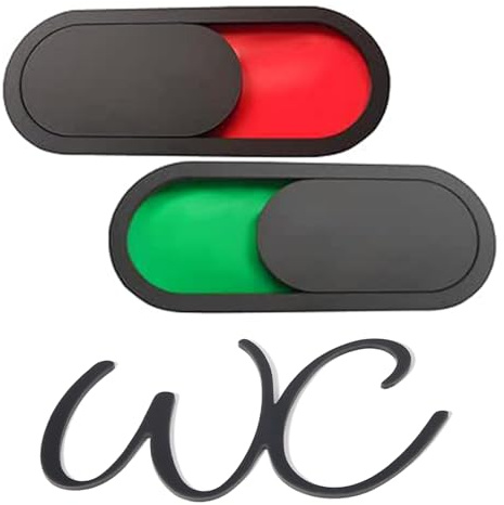 3 Piezas Deslizantes Libre Ocupados Placa, WC Autoadhesiva: Cartel para puerta de inodoro con Indicador Ocupado/Libre, Para Aseos