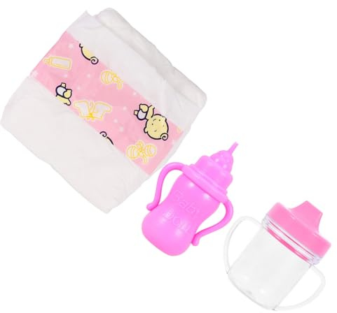 FRCOLOR Teiliges Puppenzubehör Miniatur Milchflasche und Windel für Rollenspiel Realistische Puppenhaus Accessoires Geeignet für Puppen