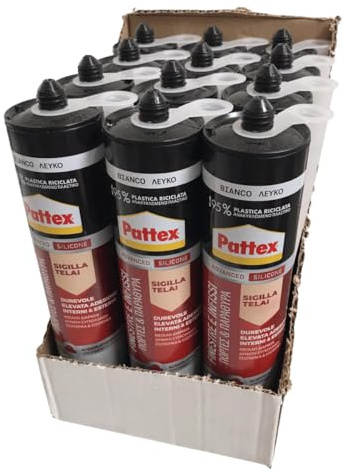 Dichtmasse für Fenster & Türen - Creme - wetterbeständiges Silikon Innen & Außen (12 x 280ml)