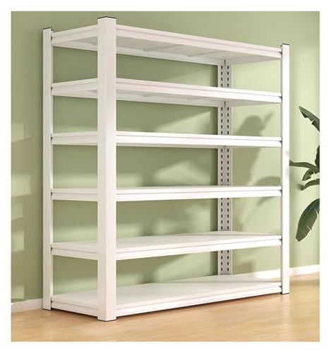 ZCXMNL Schwerlastregal Hochleistungs-Lagerregale, 6-stufige, Verstellbare Garagenregaleinheiten, Schraubenlose Montage, Metall-Lagerregal for Lager, Keller, Speisekammer, Büro(90x30x198cm)