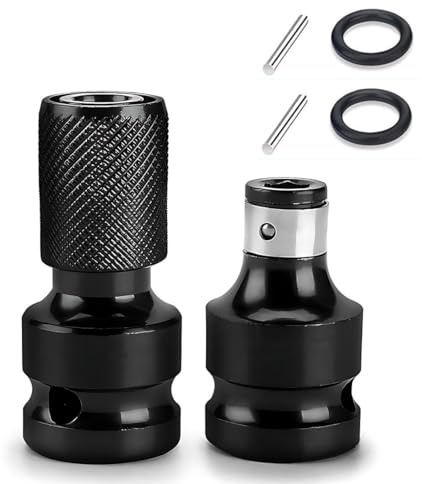 JUGUTA Paquete De 2 Adaptadores De Broca Para Llave Dado De Impacto Adaptador De Zócalo De Soporte - Convierte Dados En Taladros O Trinquetes - Accesorios De Alta Resistencia Y Durabilidad