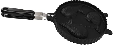 Yctze Waffle en Forma de Pescado Máquina para Hacer Pasteles Máquina para Hacer Gofres de Pescado Sartén 3 Aluminio Calentamiento Uniforme Sartén Taiyaki de Doble Cara Merienda Casera para Pasteles