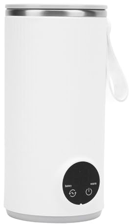 ZJchao Bouilloire électrique Portable sans Fil, Chaudière à Eau de Voyage de 400 Ml avec Chargement USB pour thé, café, Lait, avec Mélangeur Rotatif intégré et Batterie de 6000 MAh (Prise UE)